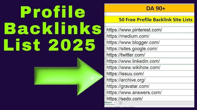 Top Profile Creation Sites list 2025, Profile Backlinks High DA